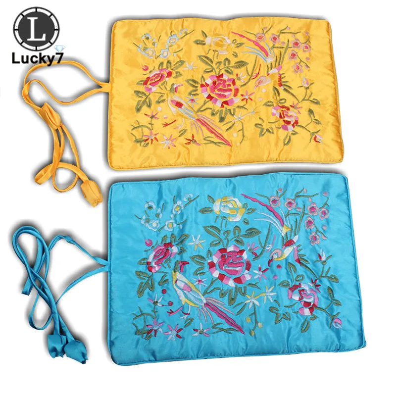 Embroidered Jewelry Storage Bag Chinese Wind Silk Jewelry Organizer Travel Pouch Ring Necklace Zipper Embroidery Bird Roll Bag