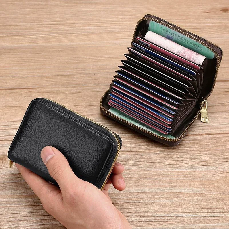 Women PU Card Holder Wallet, Compact Accordion Credit Card Case, Multi Slot Organizer for Card Cash Custom Logo Bulk Dropship