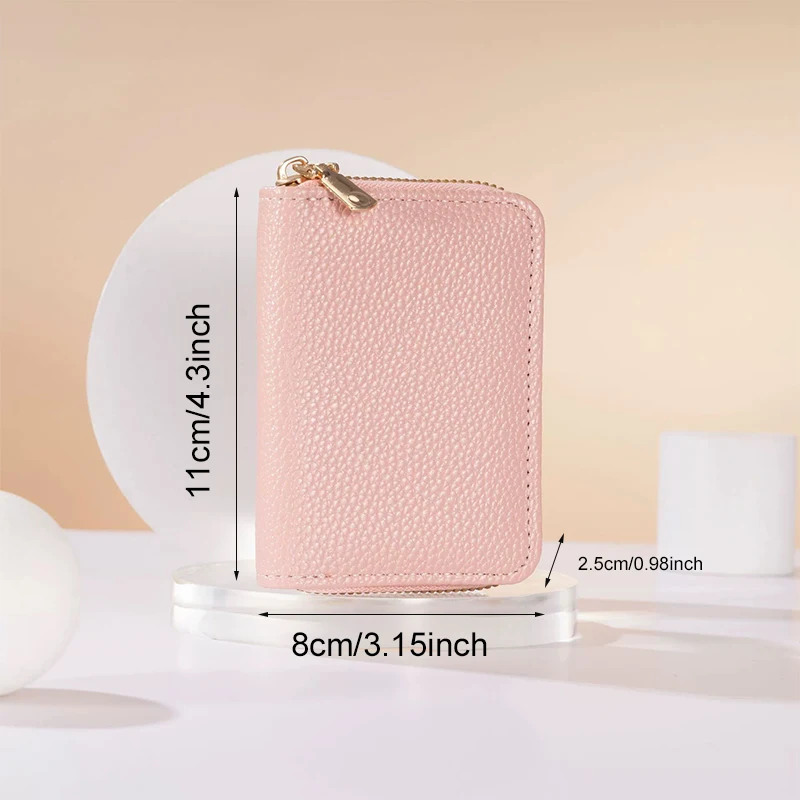 Women PU Card Holder Wallet, Compact Accordion Credit Card Case, Multi Slot Organizer for Card Cash Custom Logo Bulk Dropship