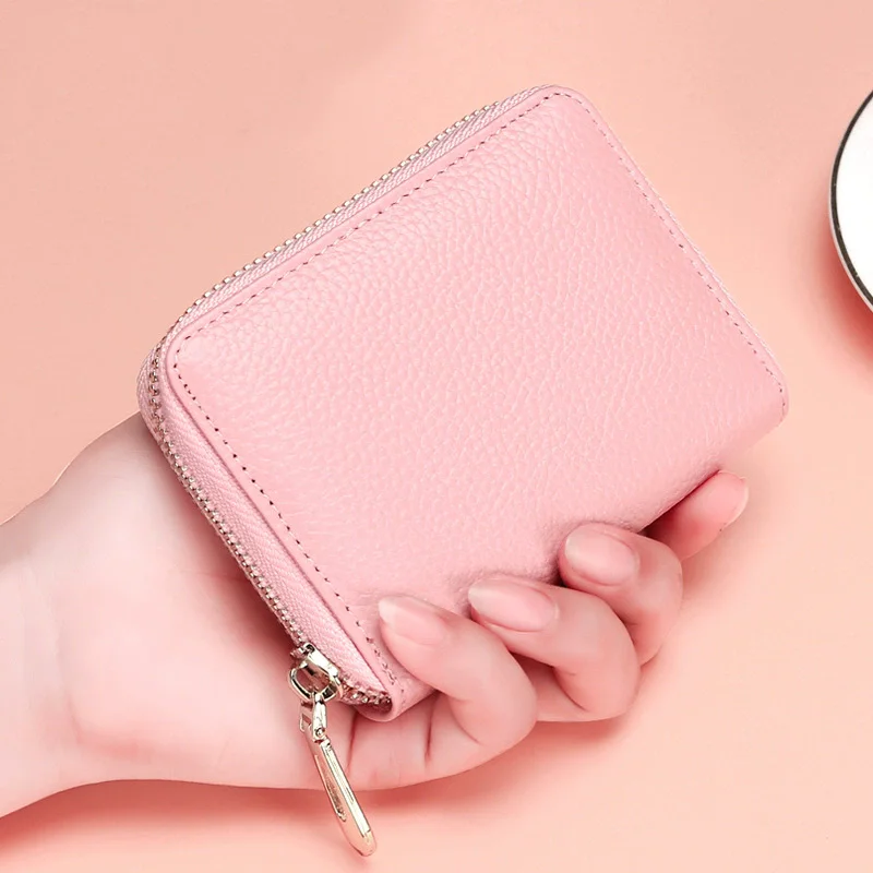 Women PU Card Holder Wallet, Compact Accordion Credit Card Case, Multi Slot Organizer for Card Cash Custom Logo Bulk Dropship
