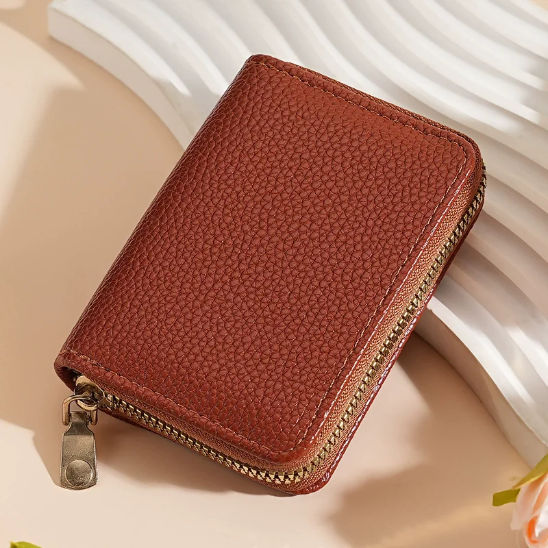 Women PU Card Holder Wallet, Compact Accordion Credit Card Case, Multi Slot Organizer for Card Cash Custom Logo Bulk Dropship