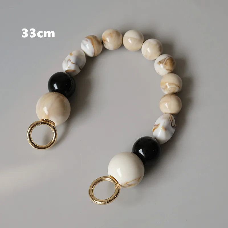 New Fashion Woman Handbag Accessory Chain Detachable Replacement White Beige Grey Bead Strap Women Shoulder DIY Resin Bag Chain