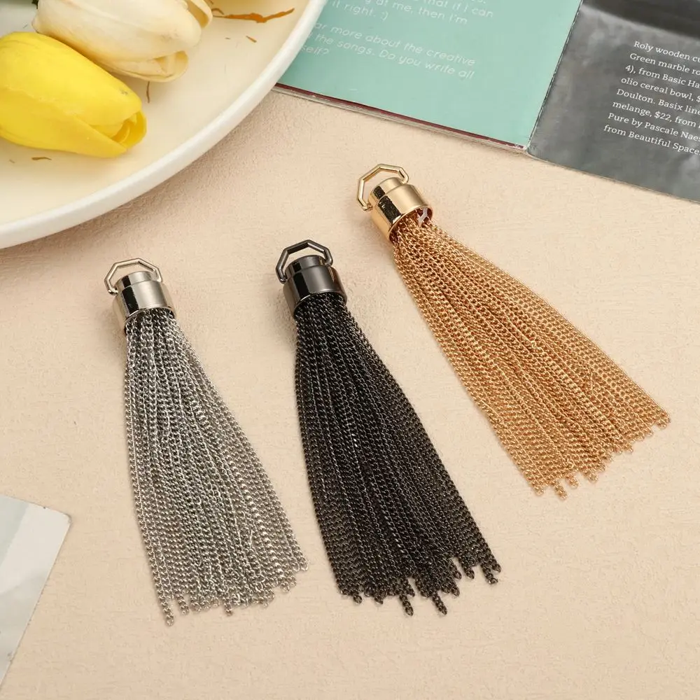 Fashion Metal Decoration Buckle Tassel Pendant Keychain for Handbag Bag Purse Hardware Accessories DIY Crafts Decor Tassel