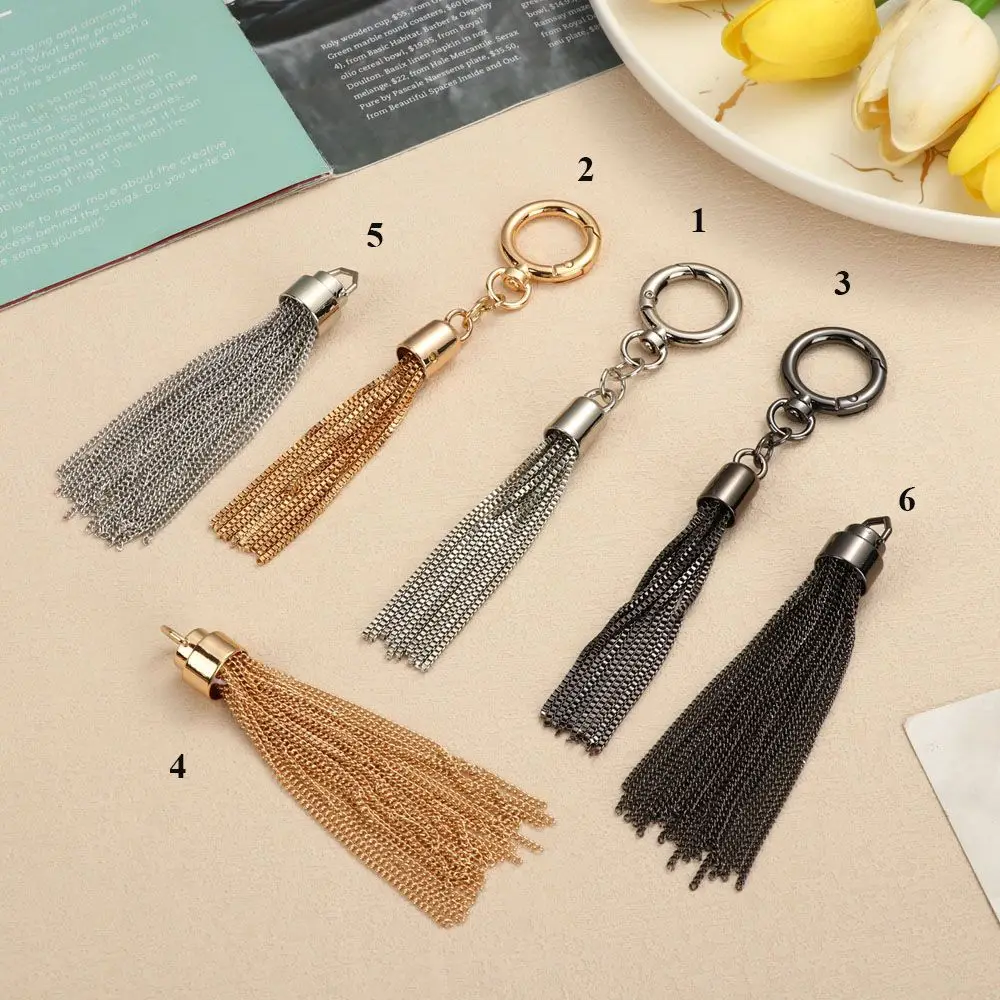 Fashion Metal Decoration Buckle Tassel Pendant Keychain for Handbag Bag Purse Hardware Accessories DIY Crafts Decor Tassel