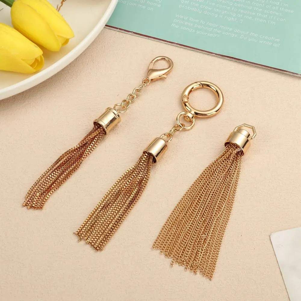 Fashion Metal Decoration Buckle Tassel Pendant Keychain for Handbag Bag Purse Hardware Accessories DIY Crafts Decor Tassel