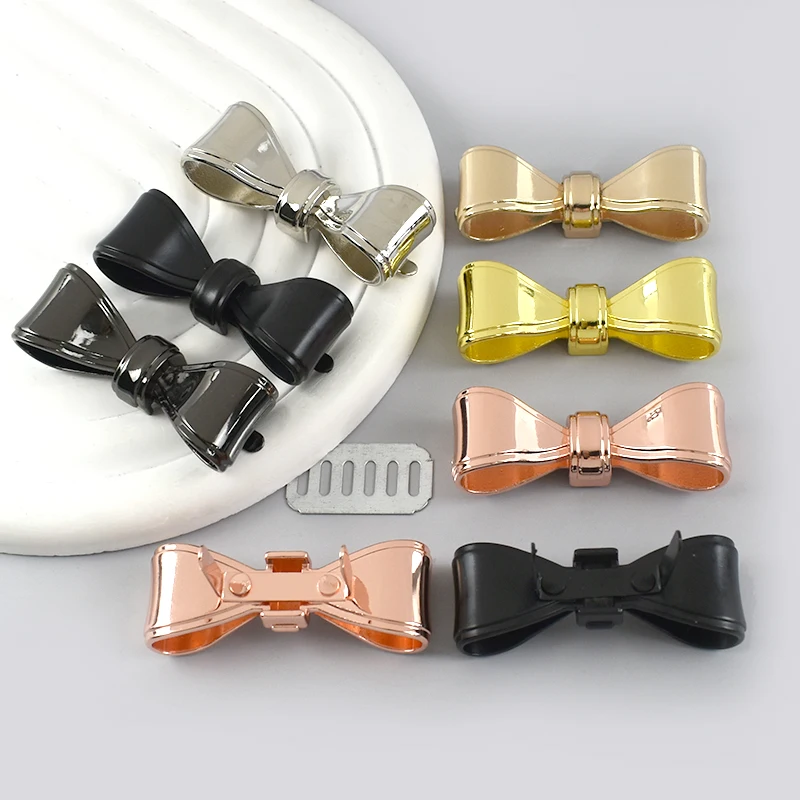 4/10Pcs Deepeel Metal Bowknot Buckle 47x17mm Handbag Label Pin Clasp Bag Side Clip Hook Clothes Decor Buckles DIY Accessories