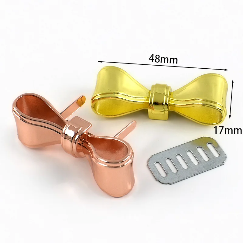 4/10Pcs Deepeel Metal Bowknot Buckle 47x17mm Handbag Label Pin Clasp Bag Side Clip Hook Clothes Decor Buckles DIY Accessories