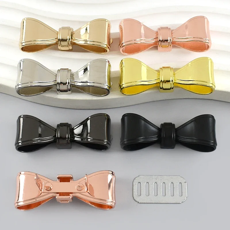 4/10Pcs Deepeel Metal Bowknot Buckle 47x17mm Handbag Label Pin Clasp Bag Side Clip Hook Clothes Decor Buckles DIY Accessories