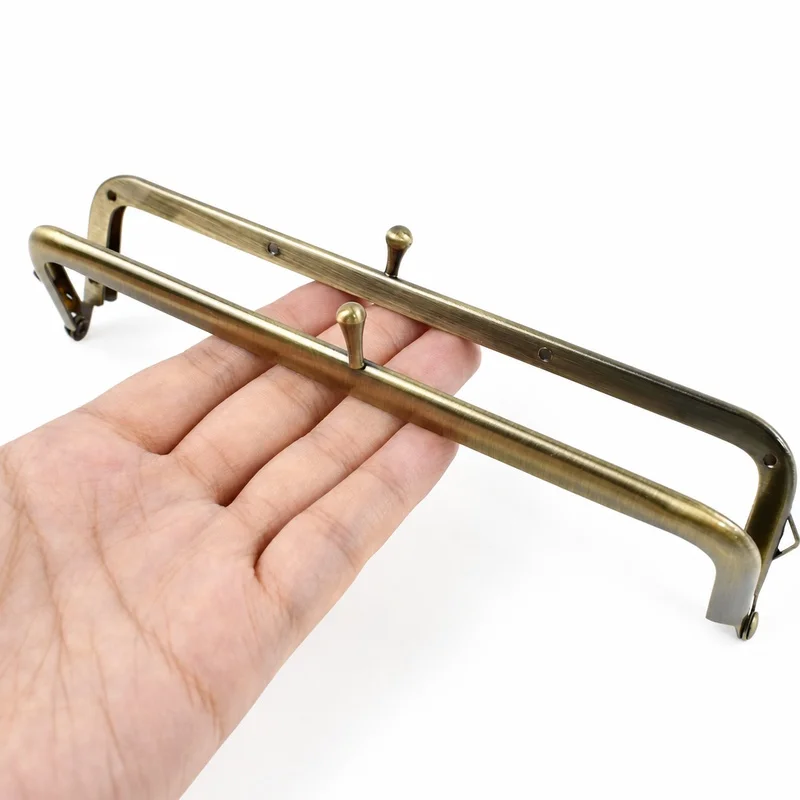 1/2/4Pcs 18cm Metal Kiss Clasp Lock Purse Frame Bead Head Square Handle Women Handbag Wallet Handles DIY Bag Bracket Accessories