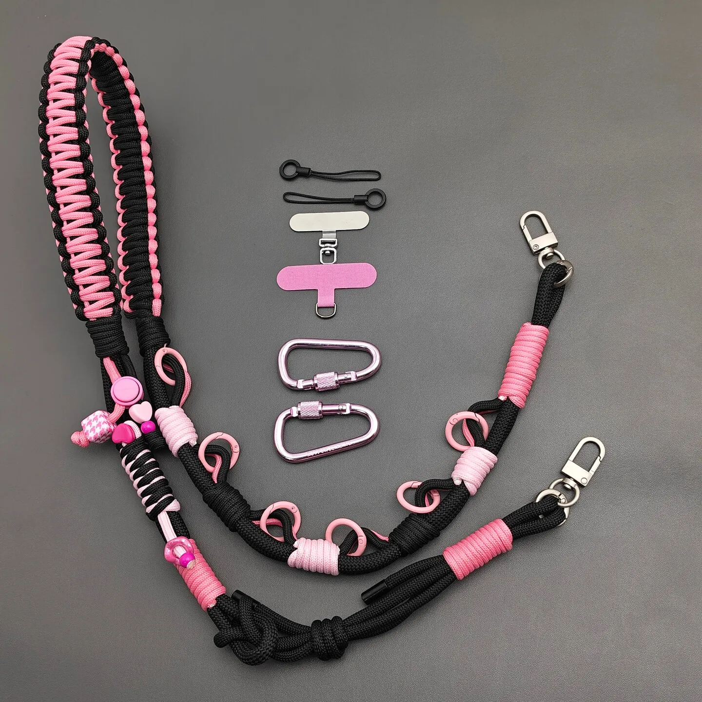 Colorful Paracord DIY Hand-Braided Adjustable Replacement Bag Strap Outdoor Anti-lost Camera Phone Lanyard Crossbody Strap