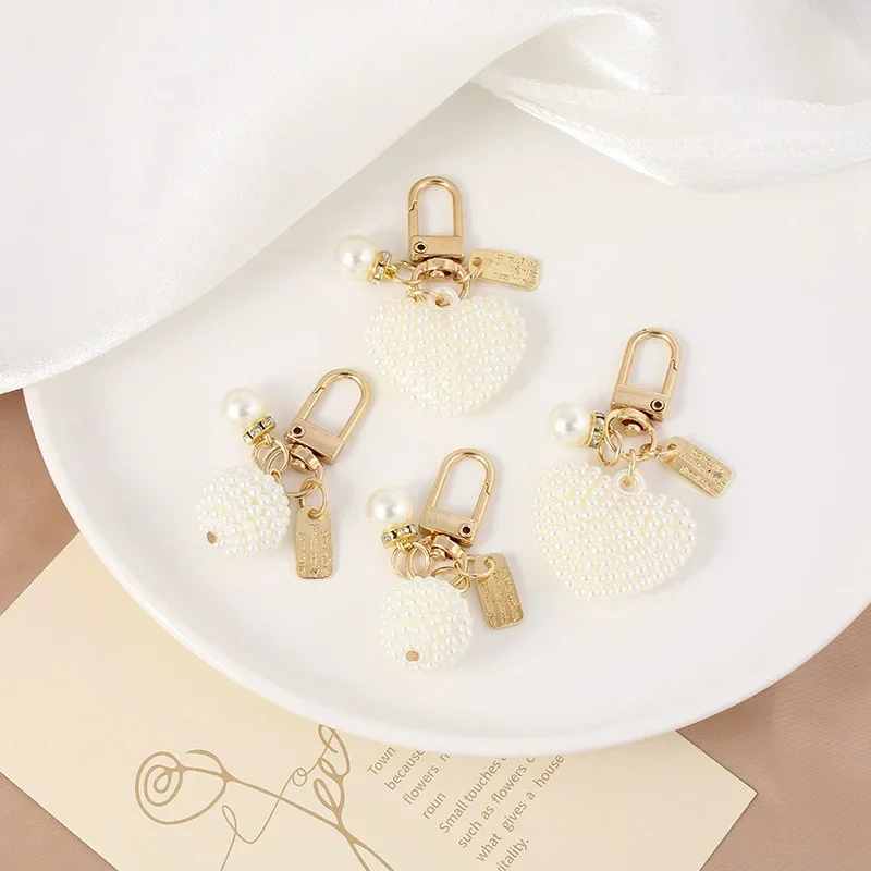 Elegant Pearl Keychain,Pearl,Keychain,Pendant,DIY,Car Keys,Accessories for Women, Stylish Gift