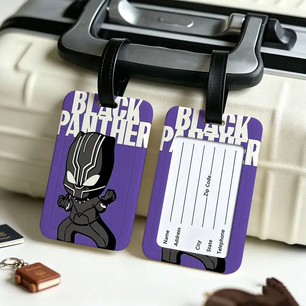 A-Avengers Canvas Painting Anti lost Travel Luggage Tag PVC ID Information Card Holder Baggage Name Label For Outdoor Trip