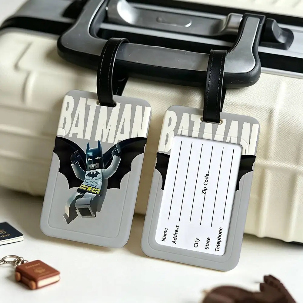 A-Avengers Canvas Painting Anti lost Travel Luggage Tag PVC ID Information Card Holder Baggage Name Label For Outdoor Trip