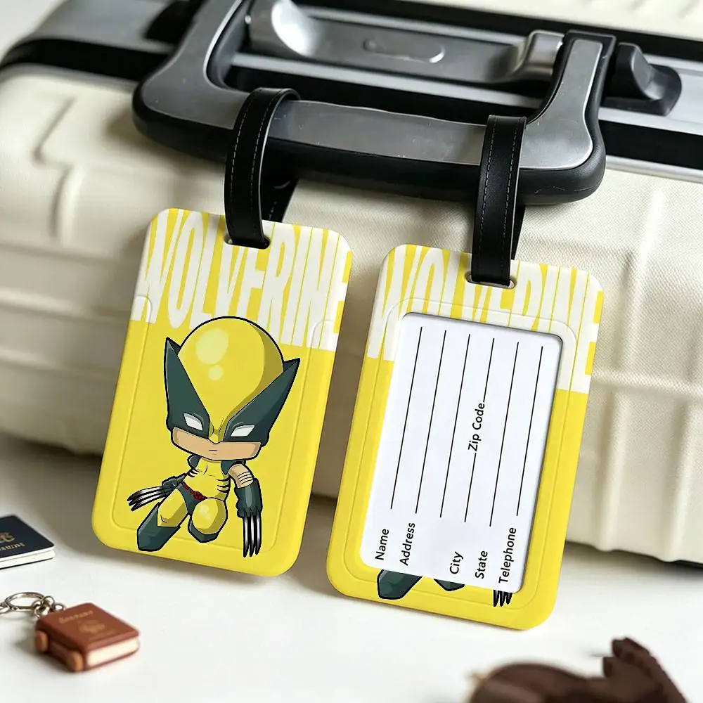 A-Avengers Canvas Painting Anti lost Travel Luggage Tag PVC ID Information Card Holder Baggage Name Label For Outdoor Trip