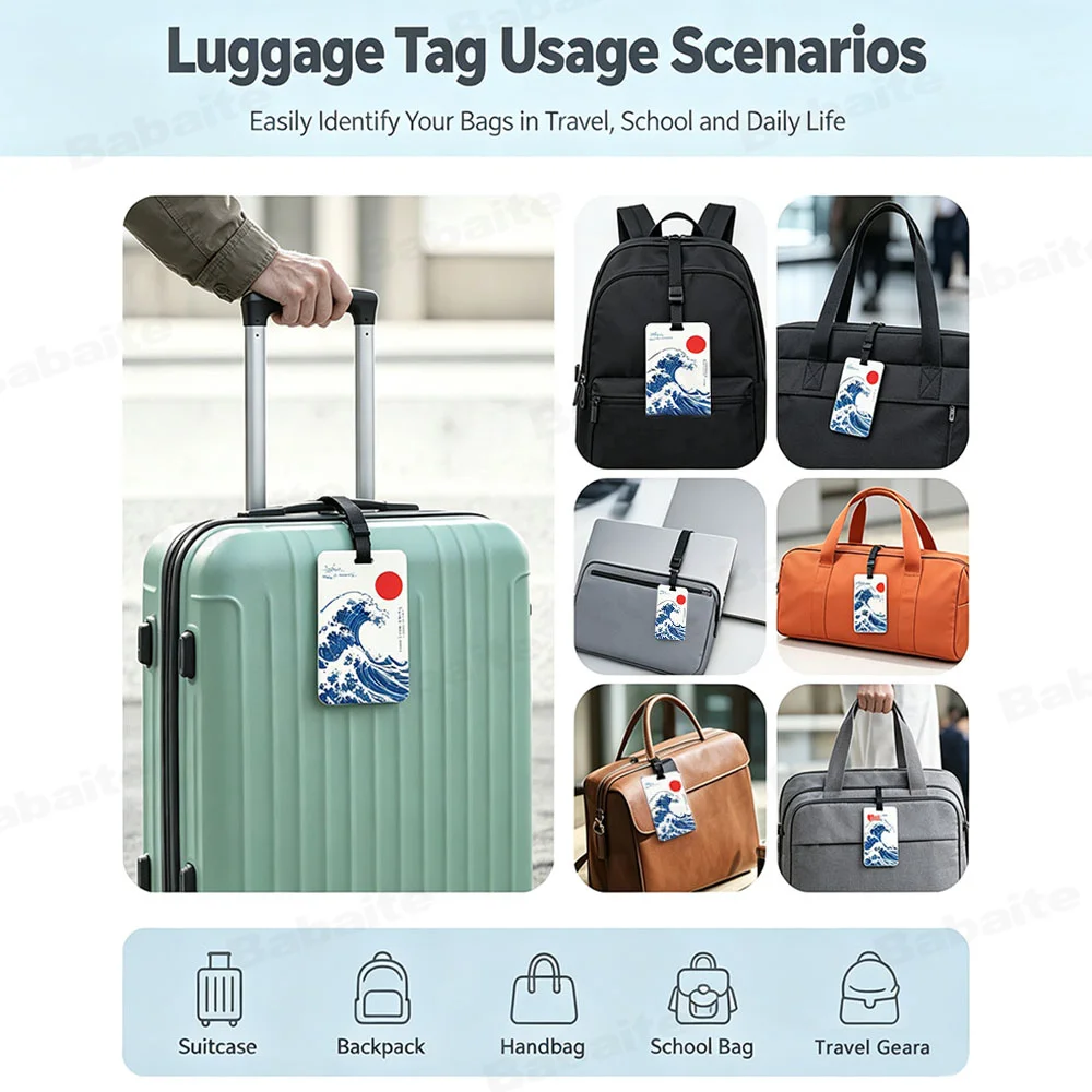 A-Avengers Canvas Painting Anti lost Travel Luggage Tag PVC ID Information Card Holder Baggage Name Label For Outdoor Trip