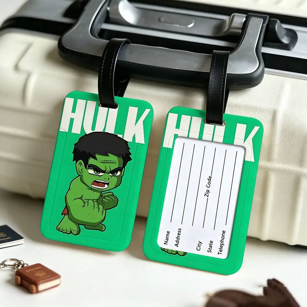 A-Avengers Canvas Painting Anti lost Travel Luggage Tag PVC ID Information Card Holder Baggage Name Label For Outdoor Trip