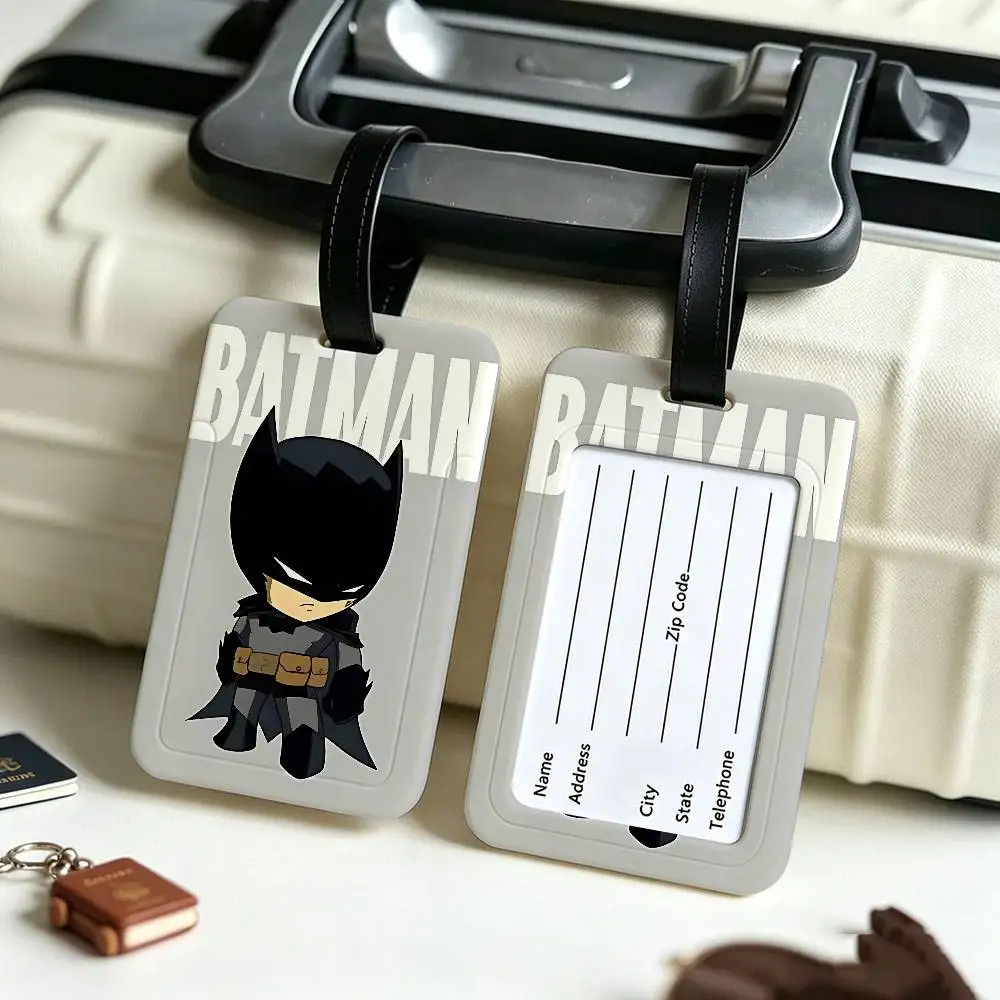 A-Avengers Canvas Painting Anti lost Travel Luggage Tag PVC ID Information Card Holder Baggage Name Label For Outdoor Trip