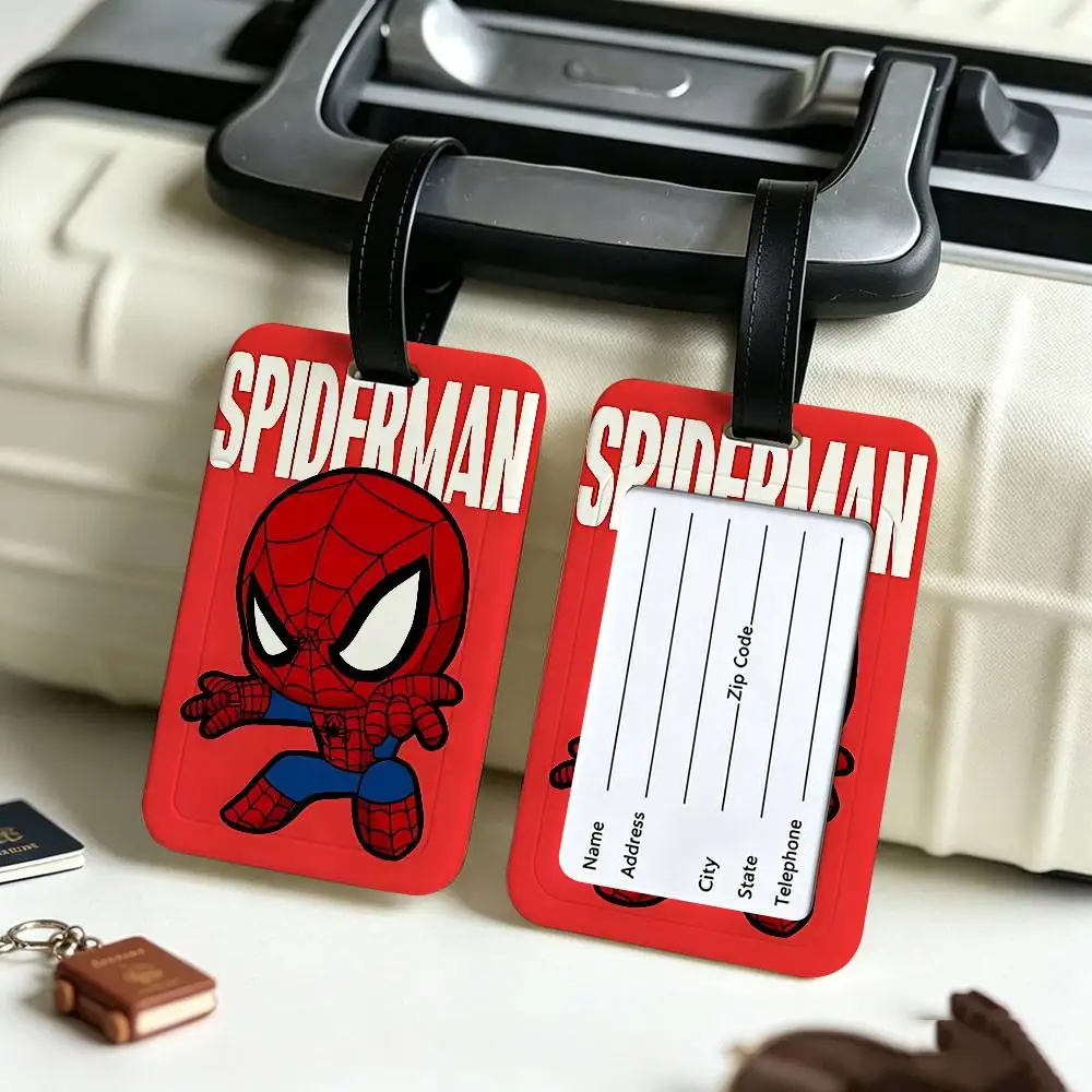 A-Avengers Canvas Painting Anti lost Travel Luggage Tag PVC ID Information Card Holder Baggage Name Label For Outdoor Trip