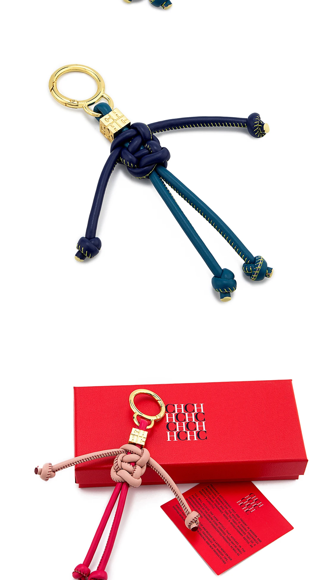 CH Women's Fashion Human Shape Knot Keychain Bag Charm Purse Pendant with Gold Hardware Gift Box Packaging 2026 New Accessories