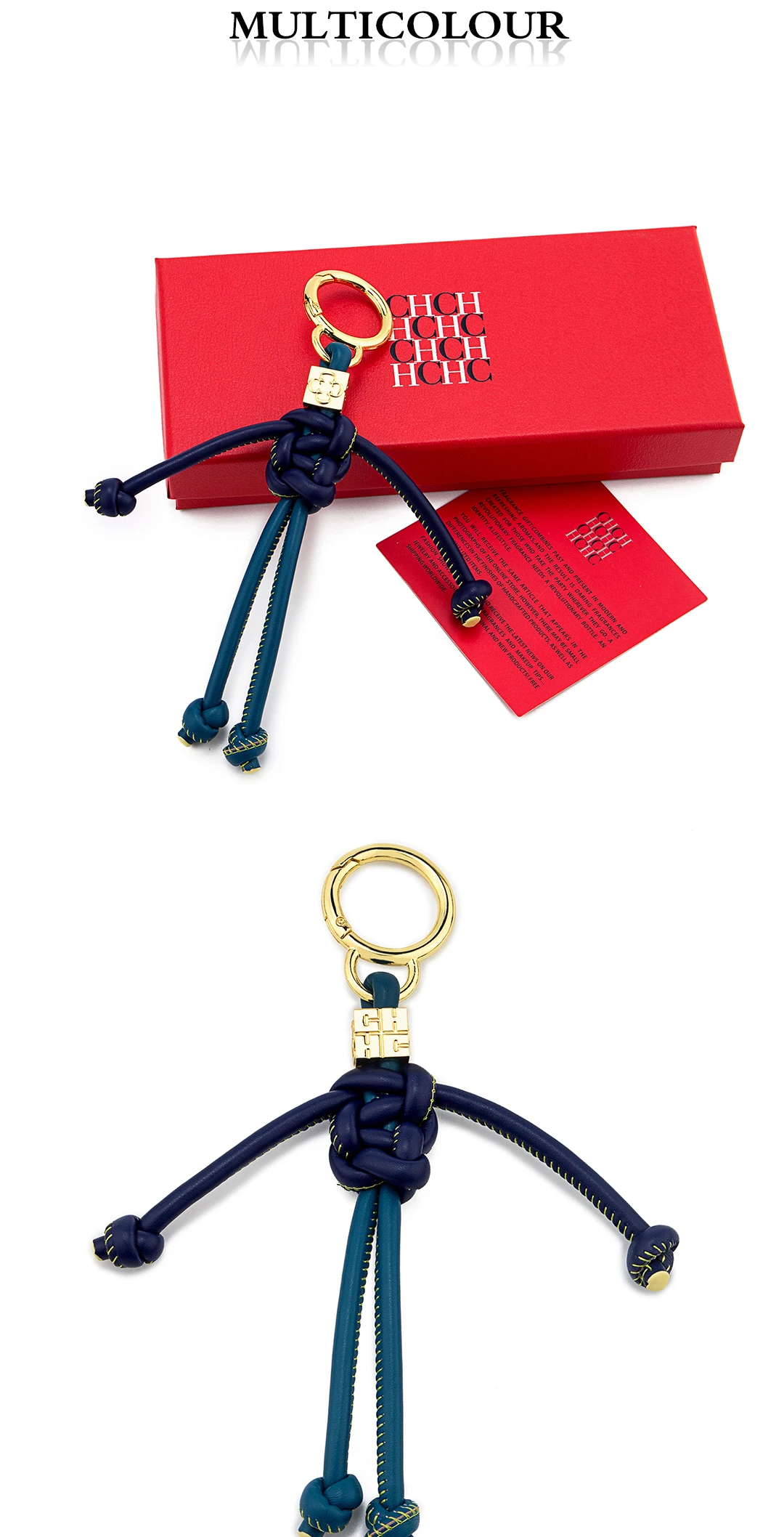 CH Women's Fashion Human Shape Knot Keychain Bag Charm Purse Pendant with Gold Hardware Gift Box Packaging 2026 New Accessories