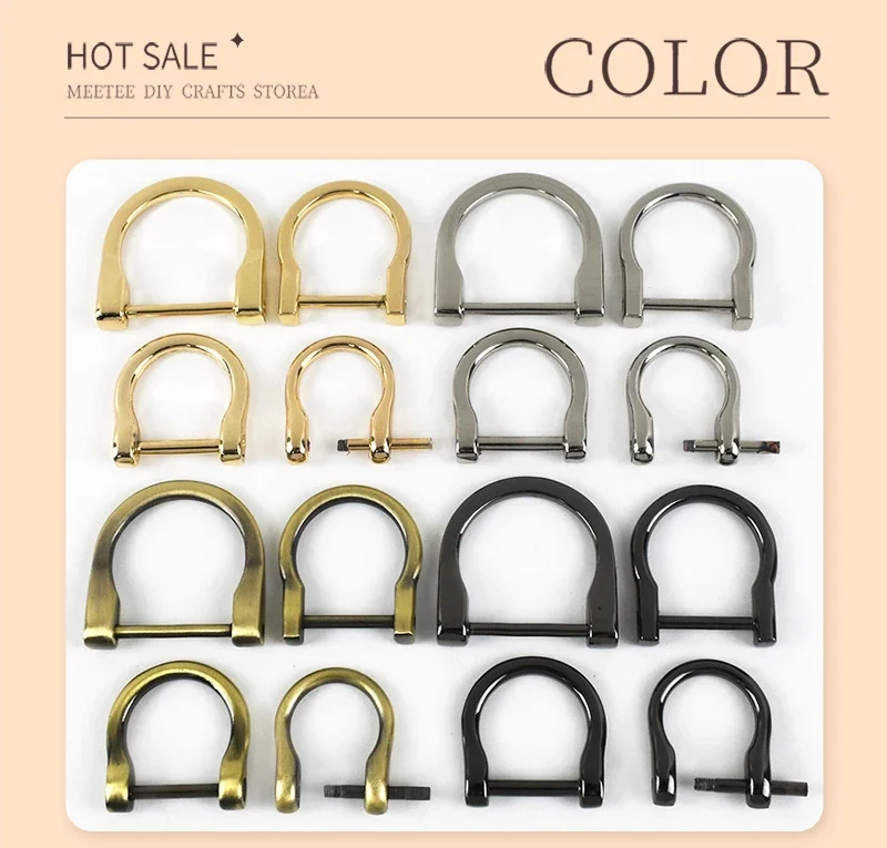 Deepeel 4/10Pcs 14-25mm Metal Buckles Detachable D Ring Clasps Bag Strap Chains Side Connect Buckle Replace Hardware Accessories
