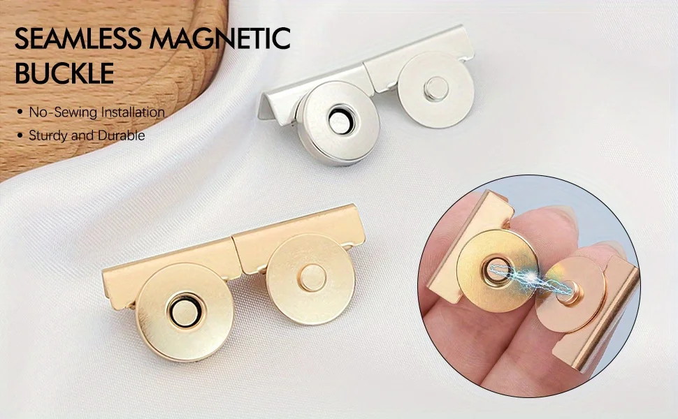 5Pairs Metal Seamless Magnetic Buckle for Bags - Magnetic Snap Buttons for DIY Buckle Closure Magnetic Snaps for Handbags