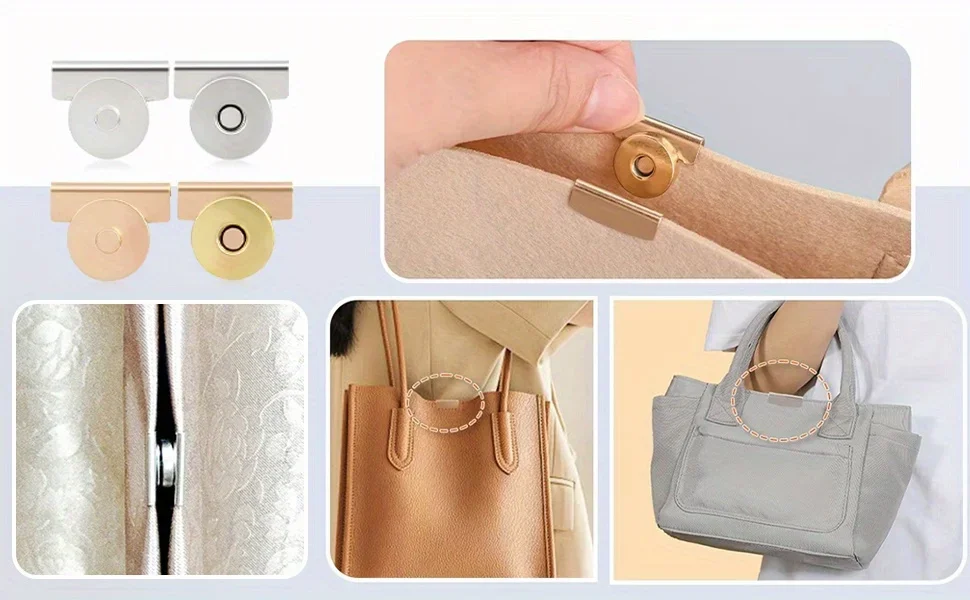 5Pairs Metal Seamless Magnetic Buckle for Bags - Magnetic Snap Buttons for DIY Buckle Closure Magnetic Snaps for Handbags