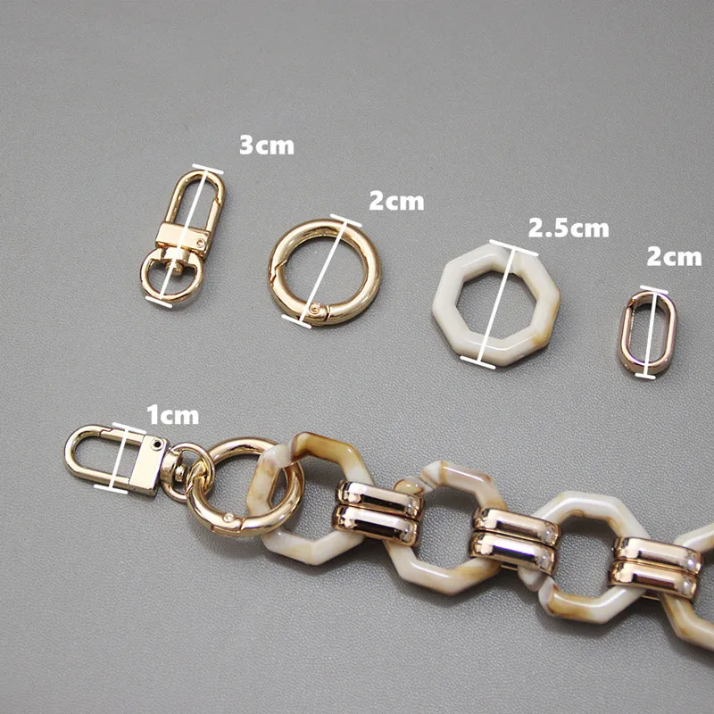 New Fashion Woman Brand Handbag Accessory Chain Detachable Replacement Shoulder Strap Women DIY Shoulder Clutch Resin Chains