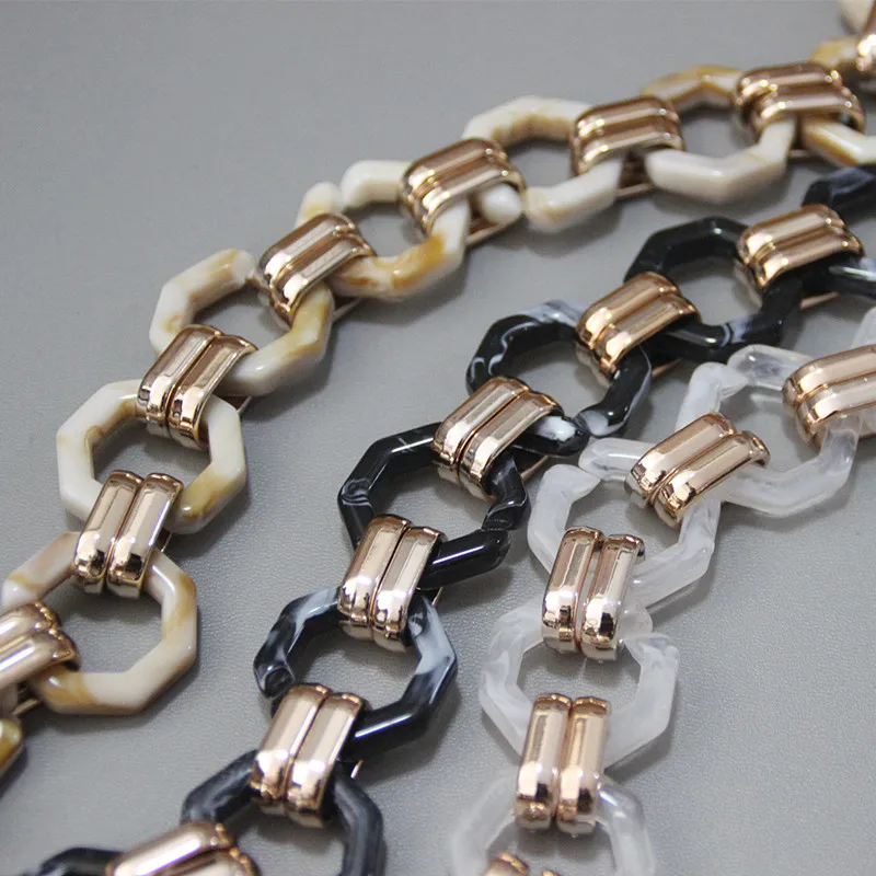 New Fashion Woman Brand Handbag Accessory Chain Detachable Replacement Shoulder Strap Women DIY Shoulder Clutch Resin Chains