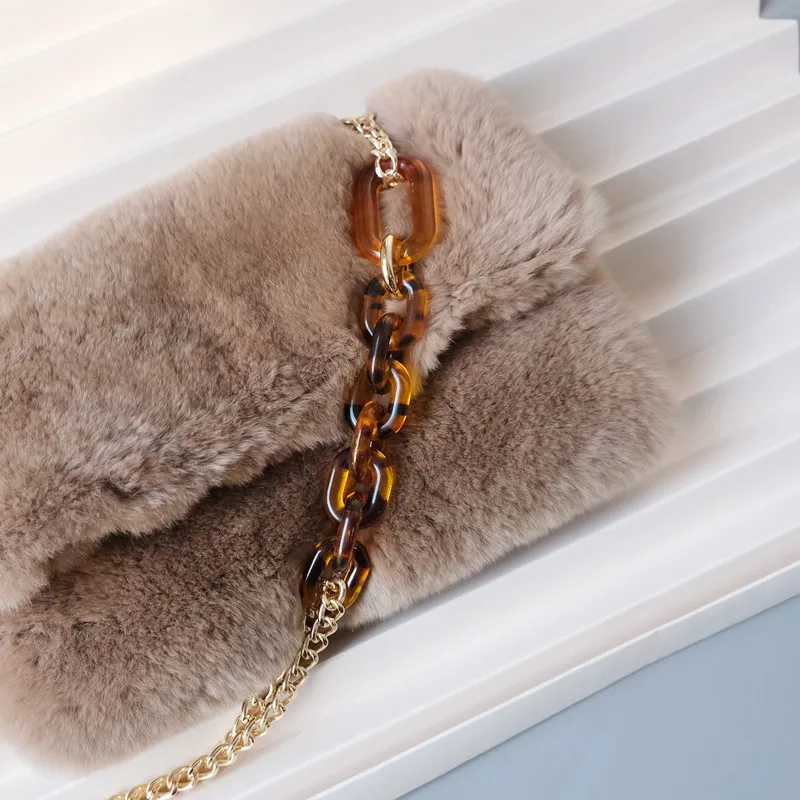 New Fashion Woman Handbag Accessory Parts Amber Acrylic Resin Chain Luxury Leopard Strap Women Shoulder Cute Clutch Chains