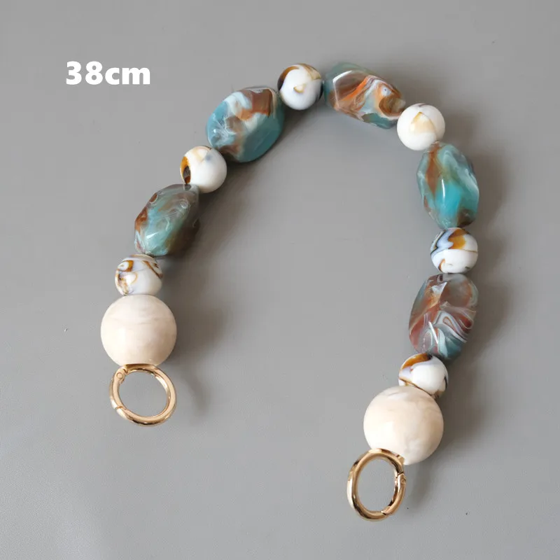 New Fashion Woman Handbag Accessory Parts White Beige Beads Acrylic Resin Chain Luxury Strap Women Shoulder Luxury Clutch Chain