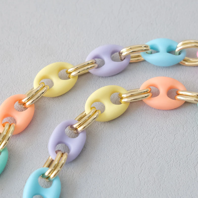 New Fashion Woman Bag Accessory Detachable Candy Acrylic Chain Cute Acrylic Luxury Strap Women Elegant Bag Shoulder Handle Chain