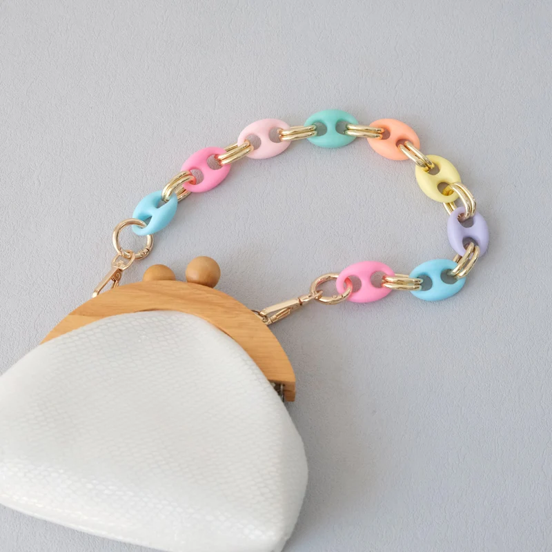 New Fashion Woman Bag Accessory Detachable Candy Acrylic Chain Cute Acrylic Luxury Strap Women Elegant Bag Shoulder Handle Chain