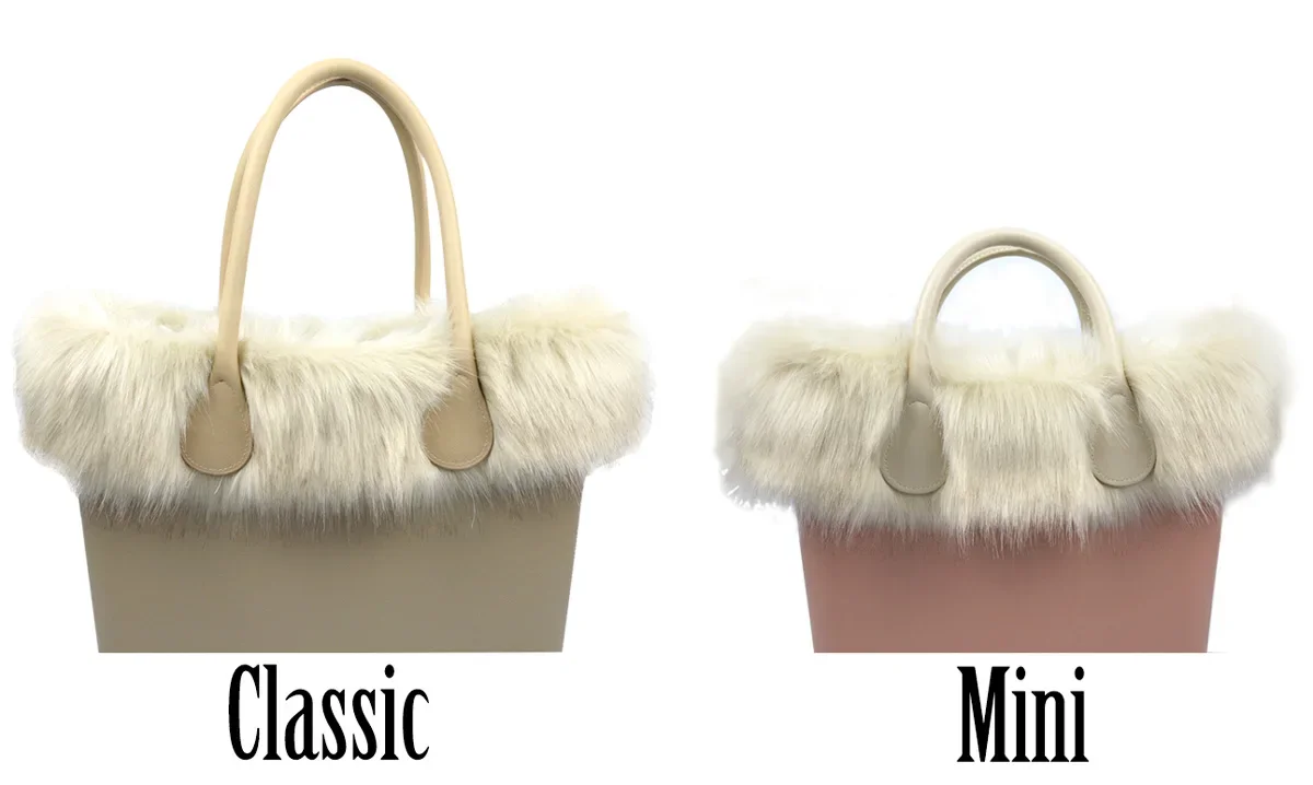 New Women Winter Autumn Faux Fox Fur Furry Trim Trims for O BAG Thermal Plush Decoration Fit for Classic Big Mini Obag