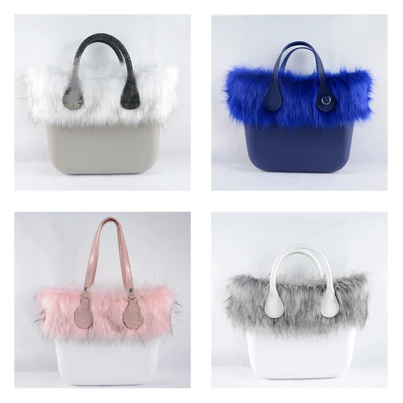 New Women Winter Autumn Faux Fox Fur Furry Trim Trims for O BAG Thermal Plush Decoration Fit for Classic Big Mini Obag