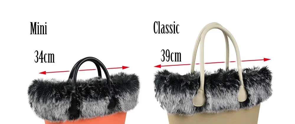 New Women Winter Autumn Faux Fox Fur Furry Trim Trims for O BAG Thermal Plush Decoration Fit for Classic Big Mini Obag