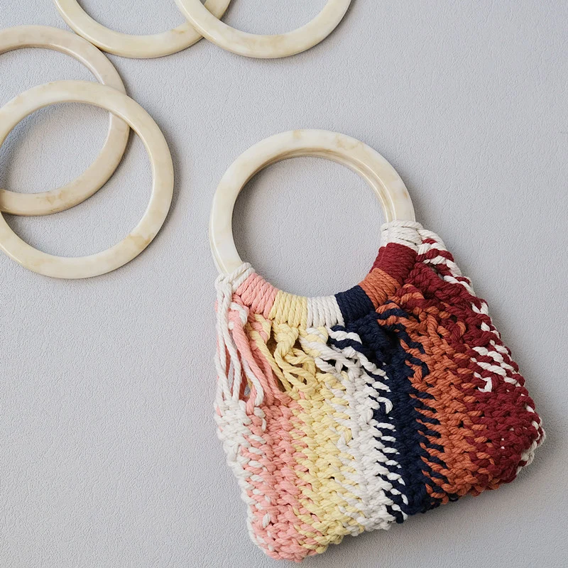 New Woman Bag Accessory Amber Beige Acrylic Resin Bag Parts Luxury Handcrafted Wristband Women Replacement Bag Handle Circlet
