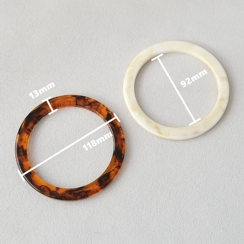 New Woman Bag Accessory Amber Beige Acrylic Resin Bag Parts Luxury Handcrafted Wristband Women Replacement Bag Handle Circlet