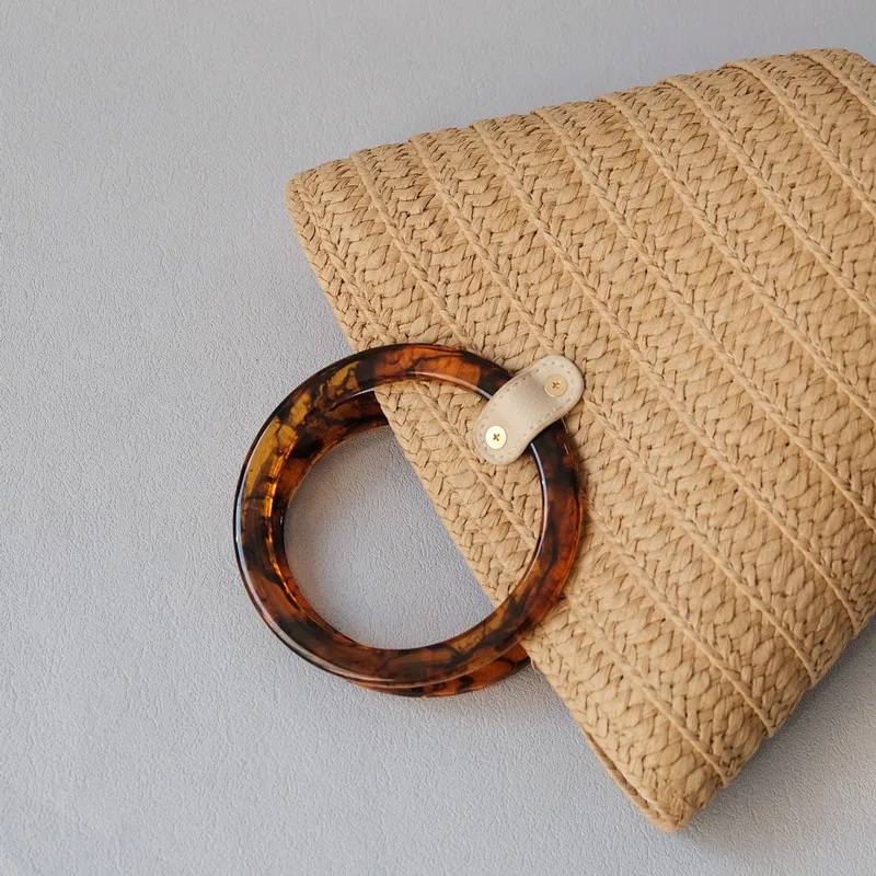 New Woman Bag Accessory Amber Beige Acrylic Resin Bag Parts Luxury Handcrafted Wristband Women Replacement Bag Handle Circlet