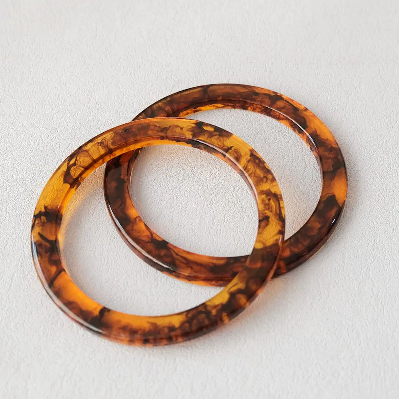 New Woman Bag Accessory Amber Beige Acrylic Resin Bag Parts Luxury Handcrafted Wristband Women Replacement Bag Handle Circlet
