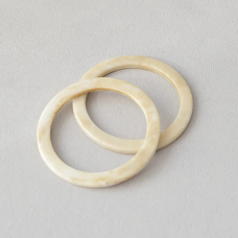 New Woman Bag Accessory Amber Beige Acrylic Resin Bag Parts Luxury Handcrafted Wristband Women Replacement Bag Handle Circlet