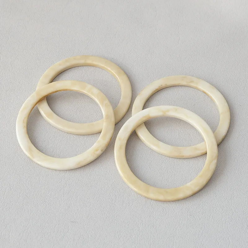 New Woman Bag Accessory Amber Beige Acrylic Resin Bag Parts Luxury Handcrafted Wristband Women Replacement Bag Handle Circlet