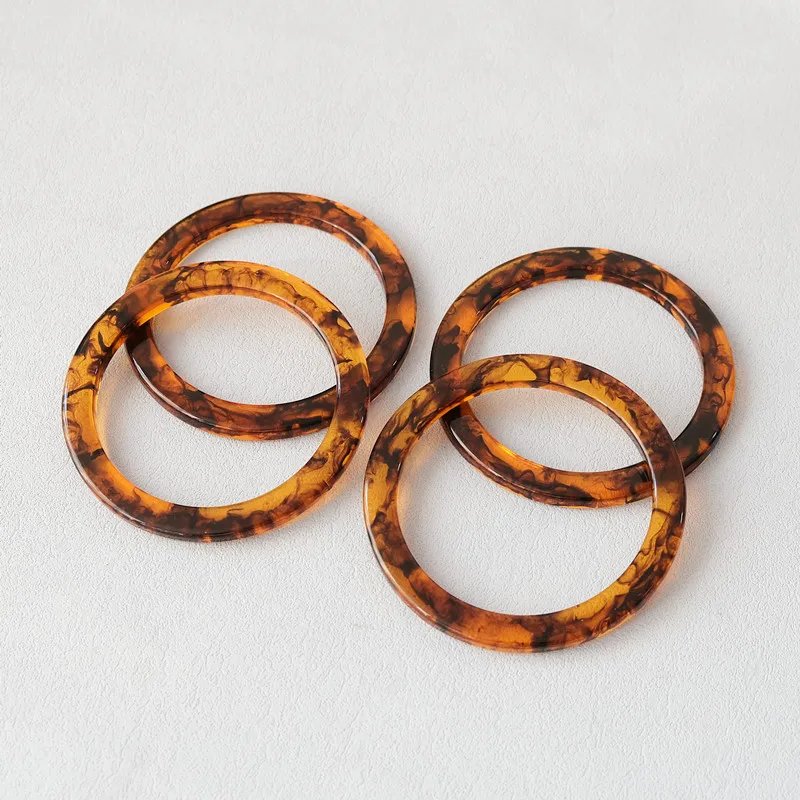 New Woman Bag Accessory Amber Beige Acrylic Resin Bag Parts Luxury Handcrafted Wristband Women Replacement Bag Handle Circlet