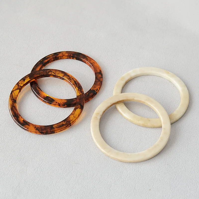 New Woman Bag Accessory Amber Beige Acrylic Resin Bag Parts Luxury Handcrafted Wristband Women Replacement Bag Handle Circlet