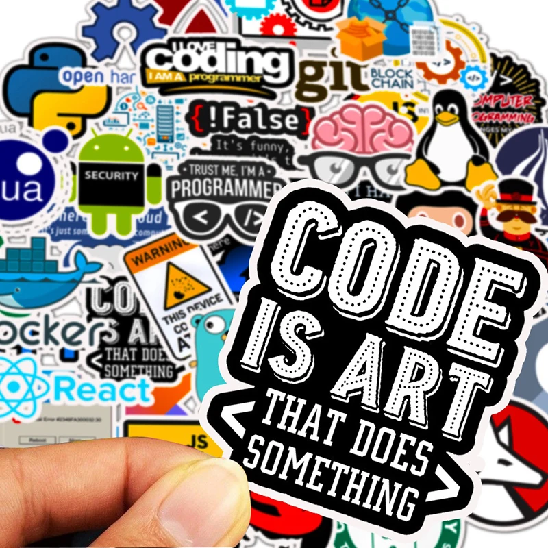 10/30/50PCS Kawaii Programming Sticker Aesthetic PVC Stationery Sketchbook Laptop Diary Scrapbook Supplies