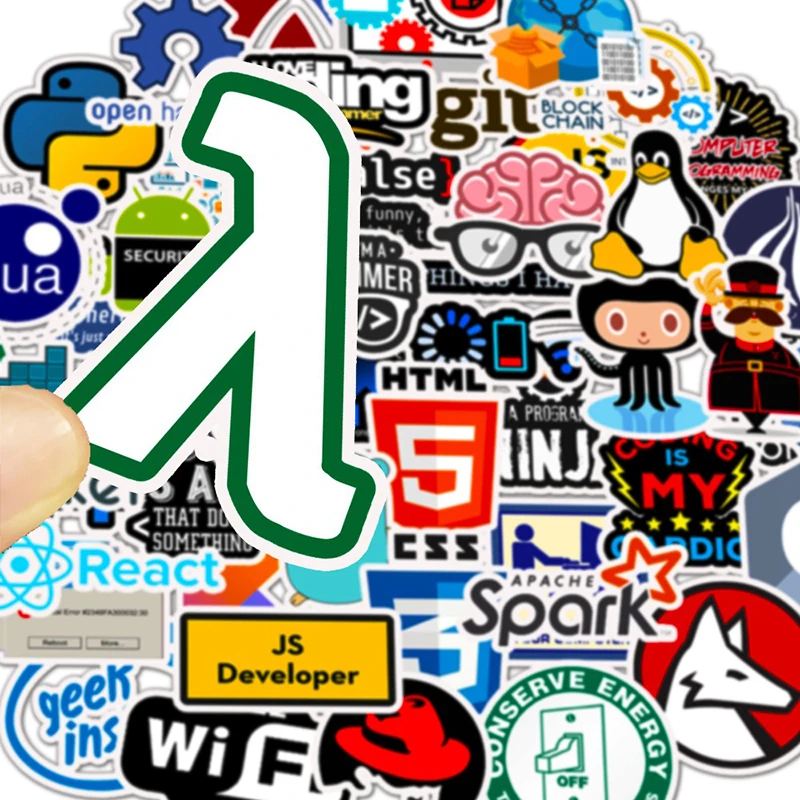 10/30/50PCS Kawaii Programming Sticker Aesthetic PVC Stationery Sketchbook Laptop Diary Scrapbook Supplies