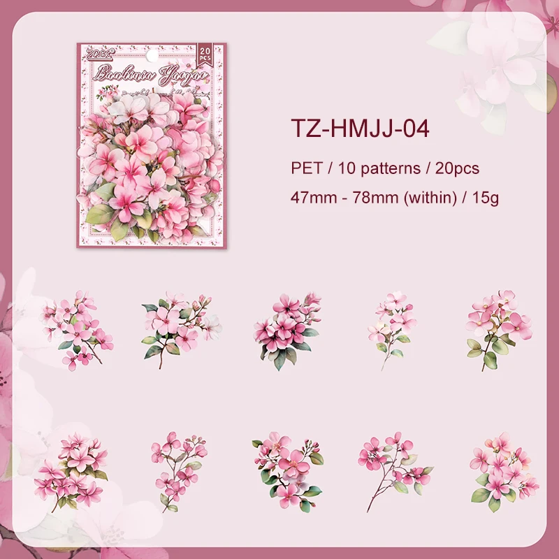 JIANWU Flowers Are in Good Place Series Vintage Landscape Material Collage Scrapbook PET Sticker Creative DIY Journal Stationery