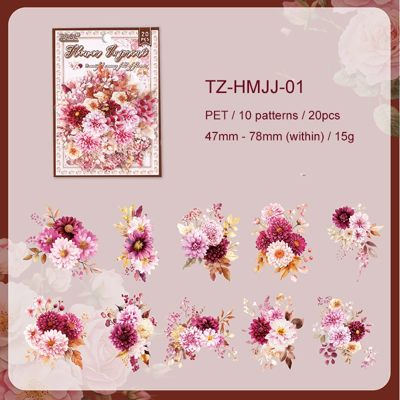 JIANWU Flowers Are in Good Place Series Vintage Landscape Material Collage Scrapbook PET Sticker Creative DIY Journal Stationery