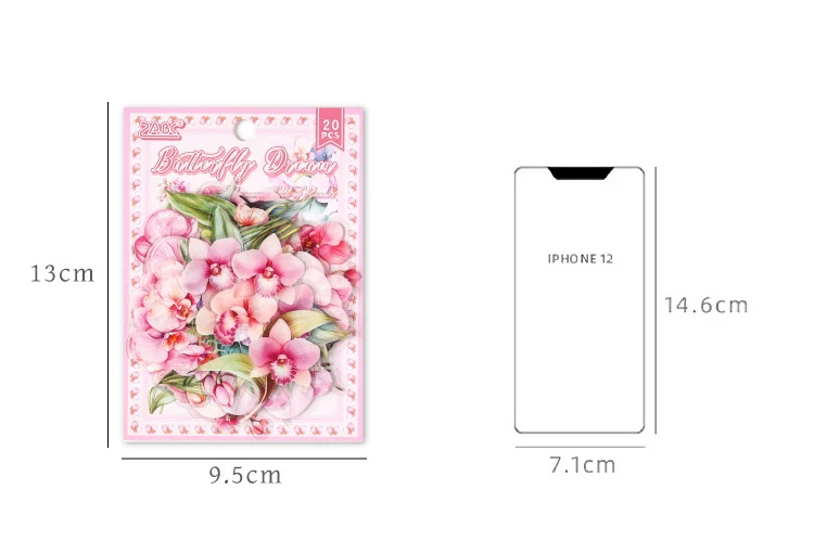 JIANWU Flowers Are in Good Place Series Vintage Landscape Material Collage Scrapbook PET Sticker Creative DIY Journal Stationery