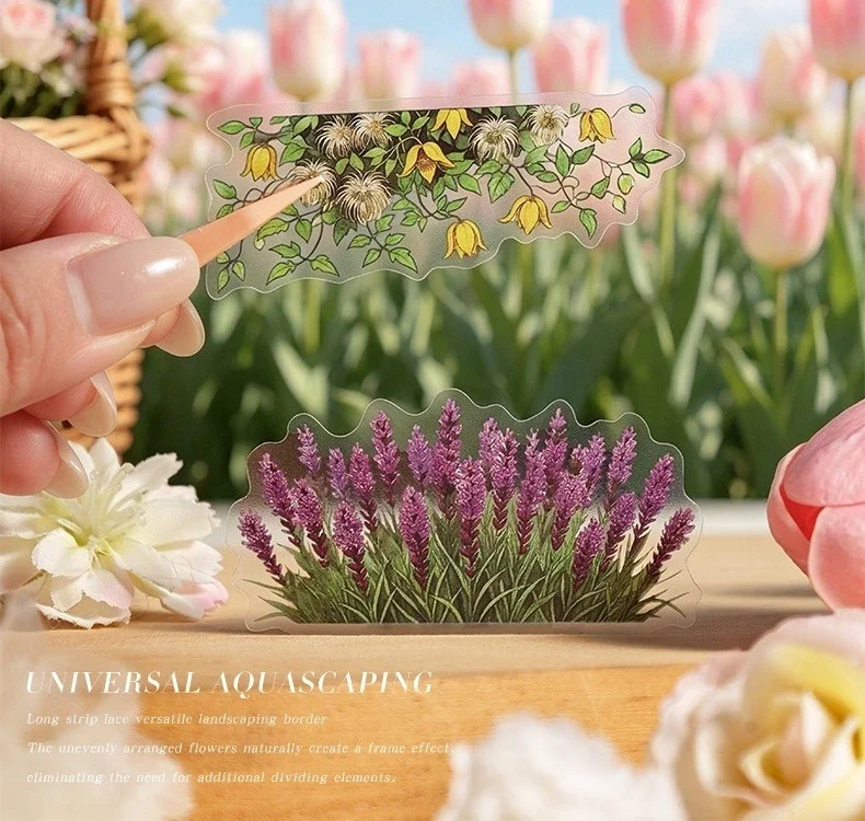 JIANWU Vintage Plant Flower Bloom Landscape Material Collage Scrapbooking PET Sticker Creative DIY Journal Stationery